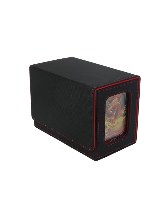 صندوق تخزين بطاقات PU بنافذة، يتسع لـ 160 بطاقة، من نوع Baoke Dream Game King Magic Card TOKEN Commander Ca